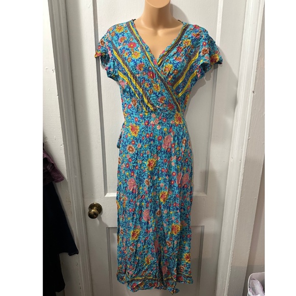 GUC Floral Wrap Maxi Dress, Sz L - Picture 1 of 1